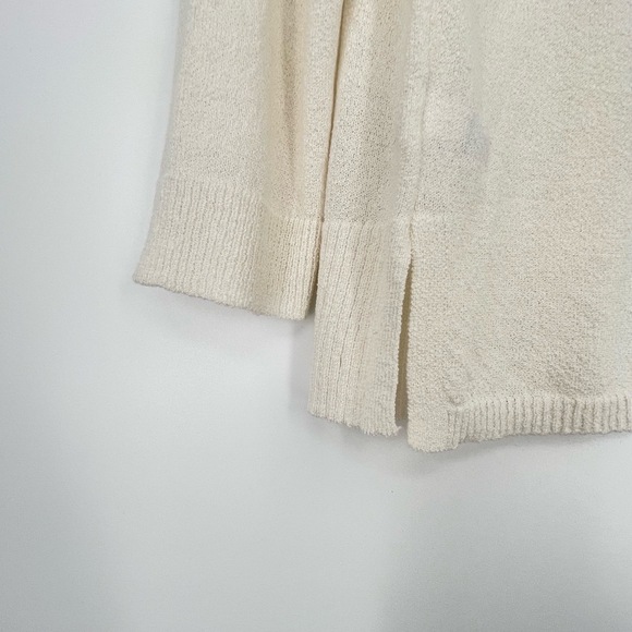 2/30$ Pointelle Womens Old Money Lightweight Cream 3/4 Sleeve Cardigan Medium - Picture 4 of 10